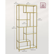 Vasagle Gold and Glass Geometric Bookshelf