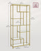 Image of a Gold and Glass Geometric Bookshelf by Vasagle Furniture