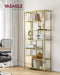 Image of a Gold and Glass Geometric Bookshelf by Vasagle Furniture