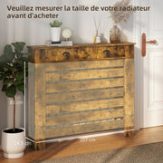 Radiator Cover with Storage Drawer for Safe Family Use and Tidy Hallway Rustic Brown Homcom