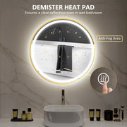 80cm Gold Tone LED Bathroom Mirror With Anti-Fog Function by HOMCOM