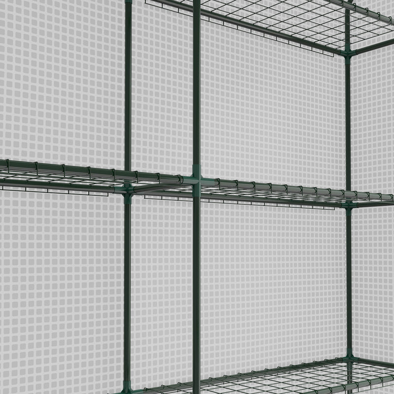 8x6ft Walk In Greenhouse with Shelves White Portable Grow Tent by Outsunny