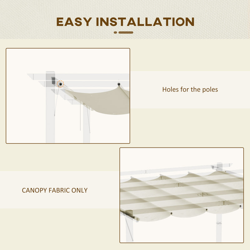 Replacement Retractable Canopy for 4 x 3m Pergola Cream White by Outsunny