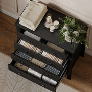 Chest of Drawers with Five Spacious Storage Drawers for Bedroom or Living Room Black AOSOM