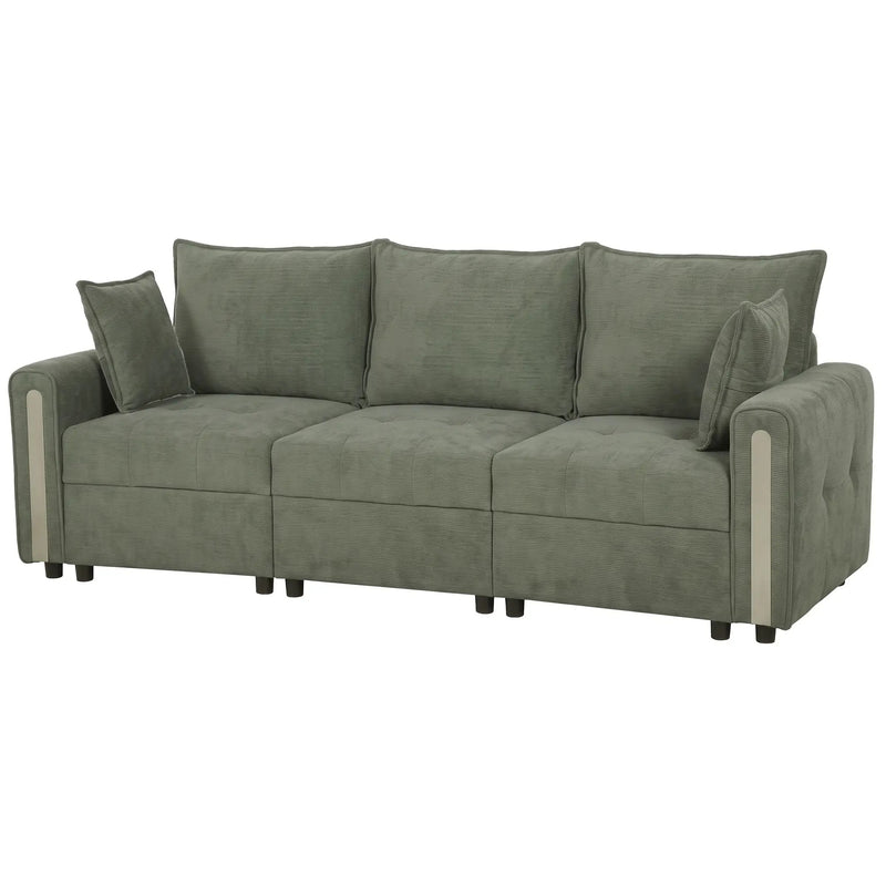 3 Seater Lift-Up Storage Sofa, 228cm Velvet Couch by Homcom