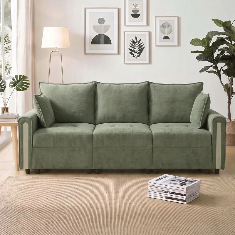 3 Seater Lift-Up Storage Sofa, 228cm Velvet Couch by Homcom