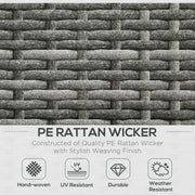 Grey 4 Seater Rattan Corner Garden Sofa Set Outsunny