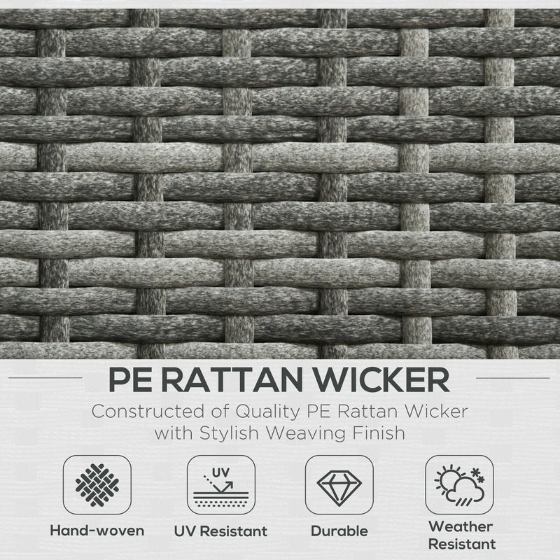 Grey 4 Seater Rattan Corner Garden Sofa Set Outsunny