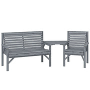 Wooden Garden Furniture Set with Bench Chair and Table for Flexible Outdoor Seating Outsunny