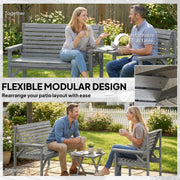 Wooden Garden Furniture Set with Bench Chair and Table for Flexible Outdoor Seating Outsunny