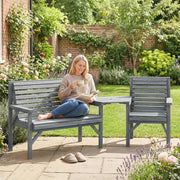 Wooden Garden Furniture Set with Bench Chair and Table for Flexible Outdoor Seating Outsunny