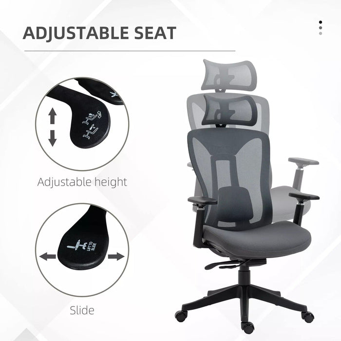 Image of a Grey Ergonomic Desk Chair