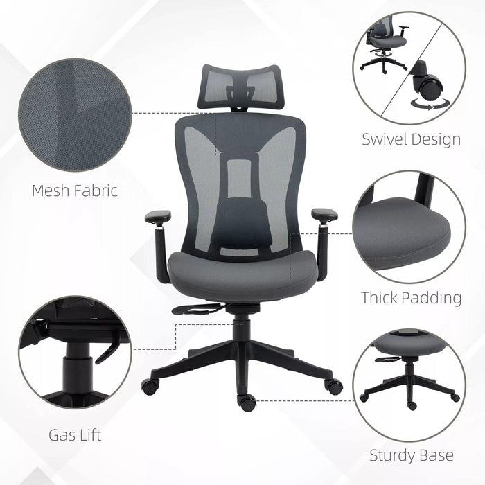 Image of a Grey Ergonomic Desk Chair