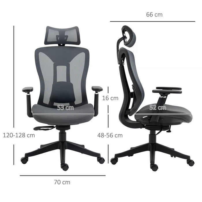 Image of a Grey Ergonomic Desk Chair