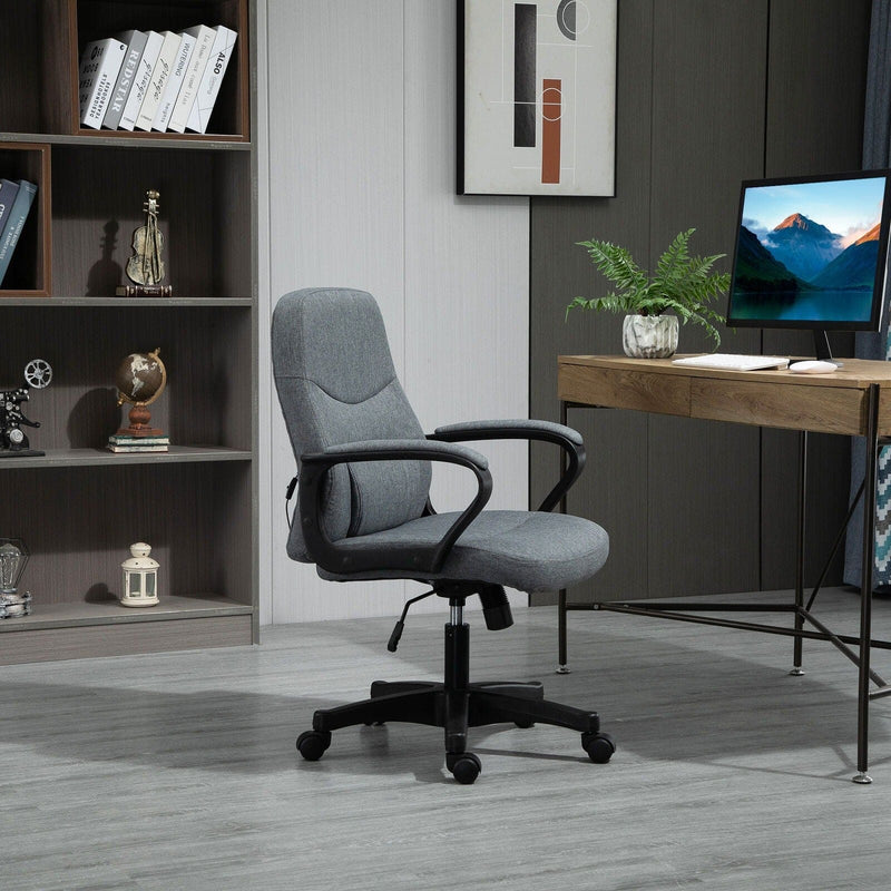 Image of a Grey Fabric Office Chair With Lumbar Support and Massage