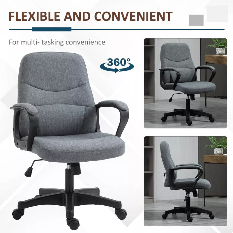 Image of a Grey Fabric Office Chair With Lumbar Support and Massage