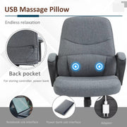 Image of a Grey Fabric Office Chair With Lumbar Support and Massage