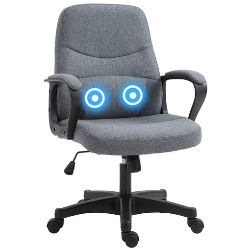 Image of a Grey Fabric Office Chair With Lumbar Support and Massage