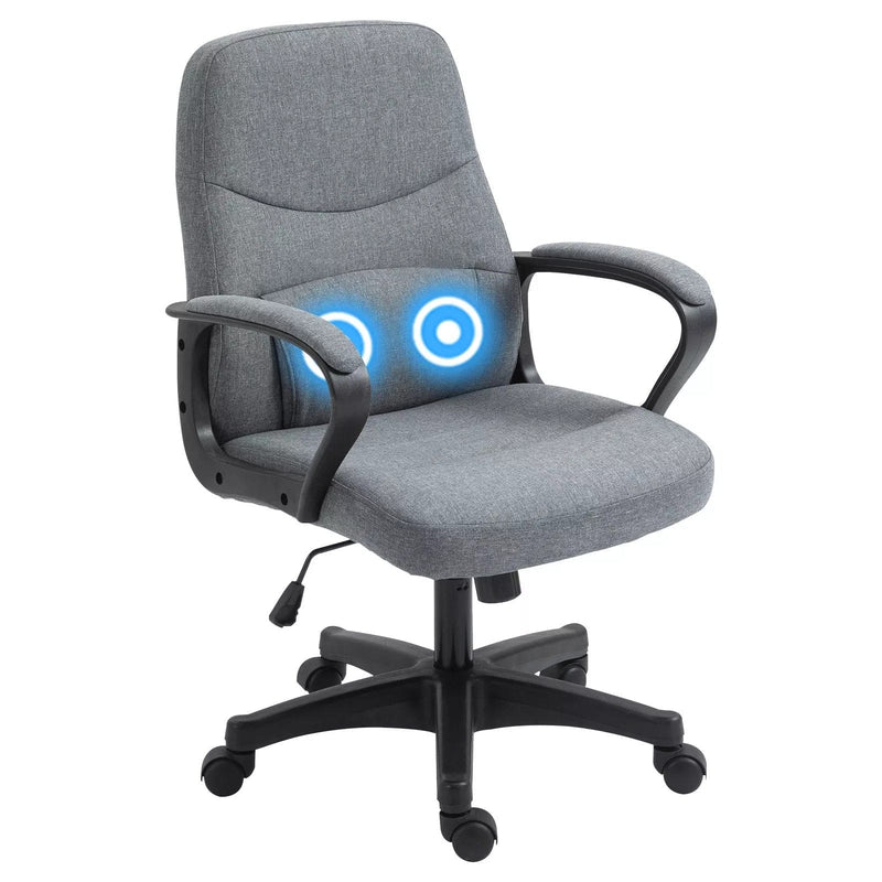 Image of a Grey Fabric Office Chair With Lumbar Support and Massage