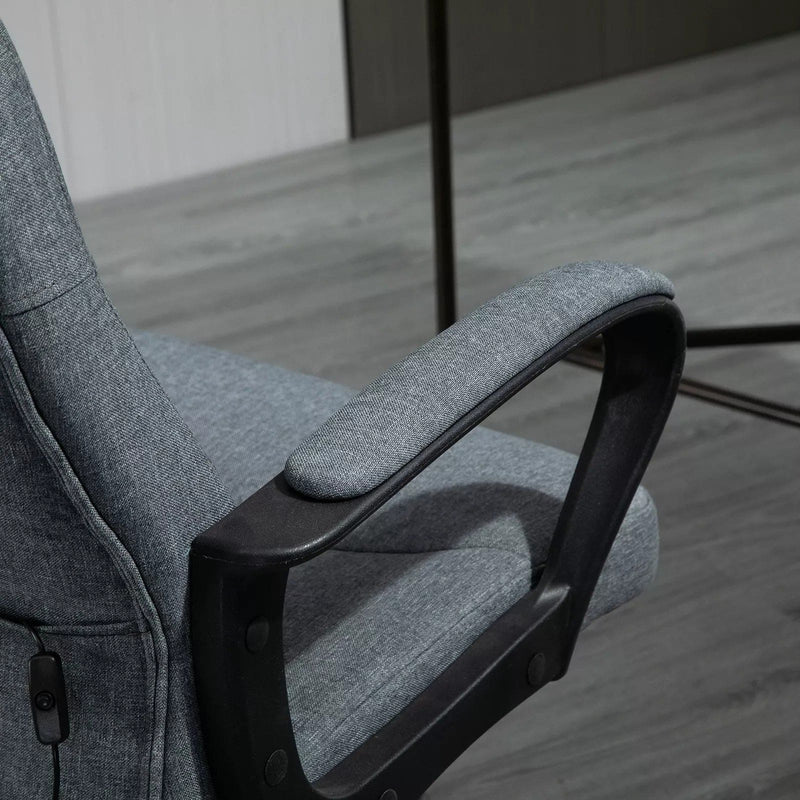 Image of a Grey Fabric Office Chair With Lumbar Support and Massage