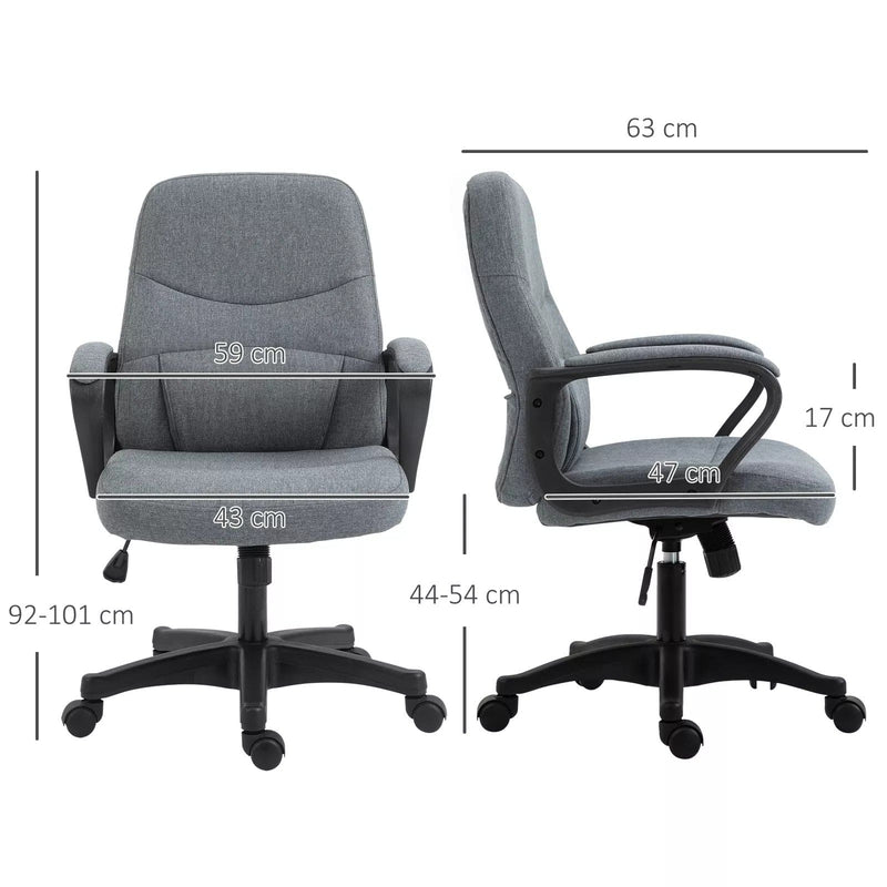 Image of a Grey Fabric Office Chair With Lumbar Support and Massage