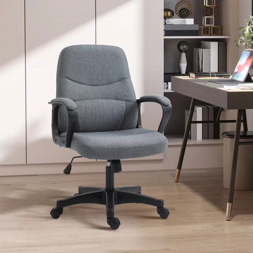 Image of a Grey Fabric Office Chair With Lumbar Support and Massage