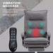 Image of a Grey Heated Massage Office Chair With Footrest and swivel wheels.