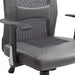 Image of a grey High Back Office Chair With Headrest and swivel wheels