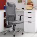 Image of a grey High Back Office Chair With Headrest and swivel wheels