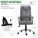 Image of a grey High Back Office Chair With Headrest and swivel wheels