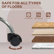 Image of a Grey Leather Desk Chair With Wheels