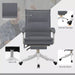 Image of a Grey Leather Heated Massage Executive Office Chair With Footrest and Swivel Wheels