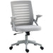 Image of a grey mesh office chair