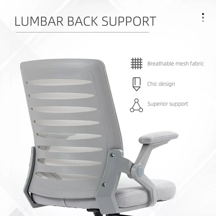 Image of a grey mesh office chair