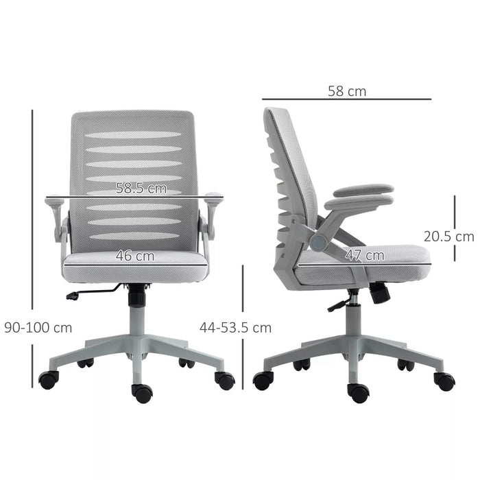 Image of a grey mesh office chair