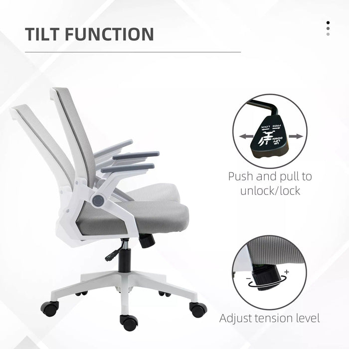 Image of a grey office chair with wheels