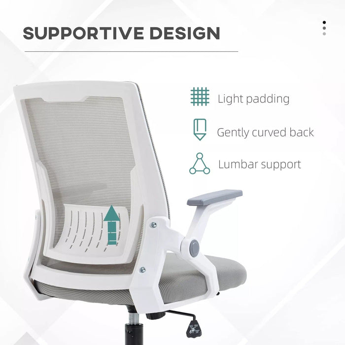 Image of a grey office chair with wheels