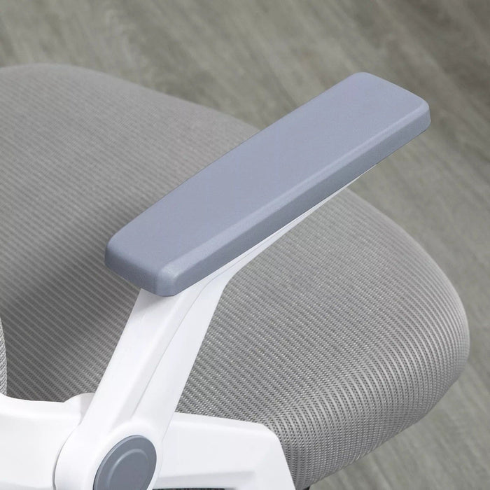 Image of a grey office chair with wheels