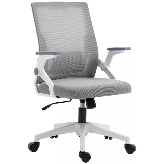 Image of a grey office chair with wheels