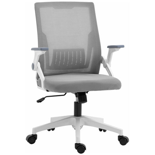 Image of a grey office chair with wheels