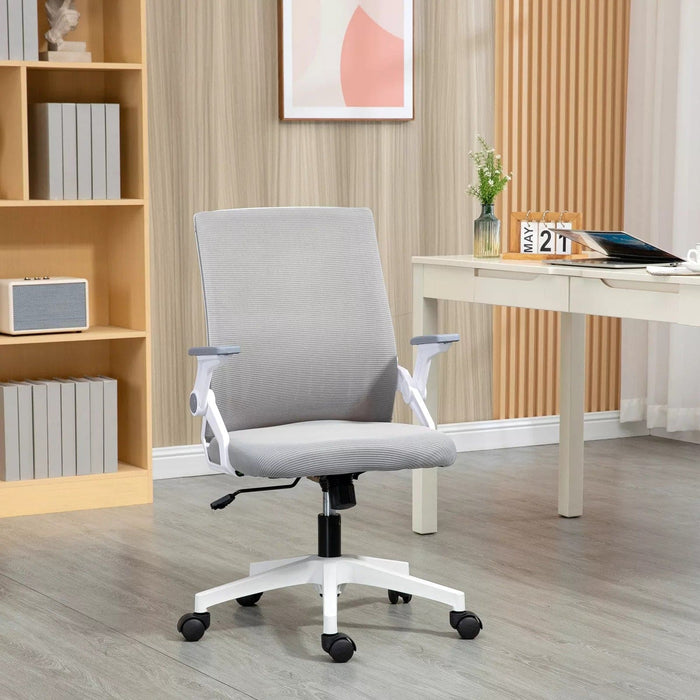 Image of a grey office chair with wheels