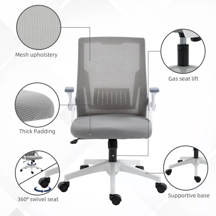 Image of a grey office chair with wheels