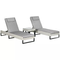 Grey Rattan Sun Lounger Set