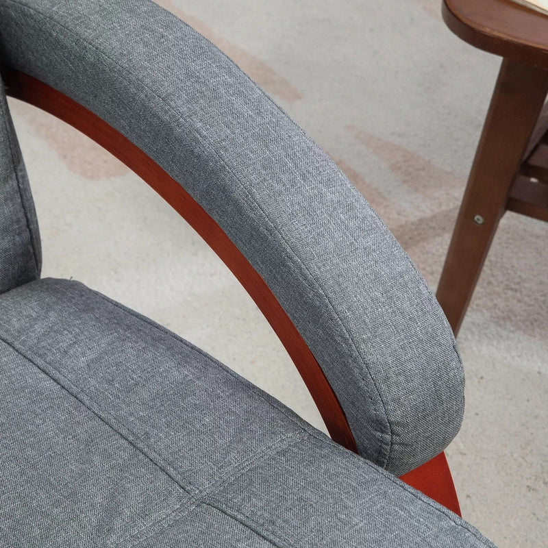 Grey Recliner Chair With Leg Rest and Swivel Base