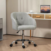 Image of a Grey Teddy Fleece Desk Chair With Wheels.
