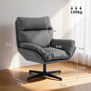 Swivel Armchair with Scratch Resistant Fabric for Pet Friendly Relaxing Dark Grey AOSOM