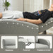 Grey Push Back Recliner Armchair with Footrest 135Â° Adjustable by HOMCOM