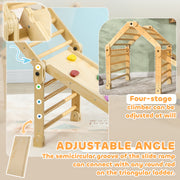 3 in 1 Kids Climbing Frame with Slide Foldable Indoor Playset for Ages 2 to 6, White