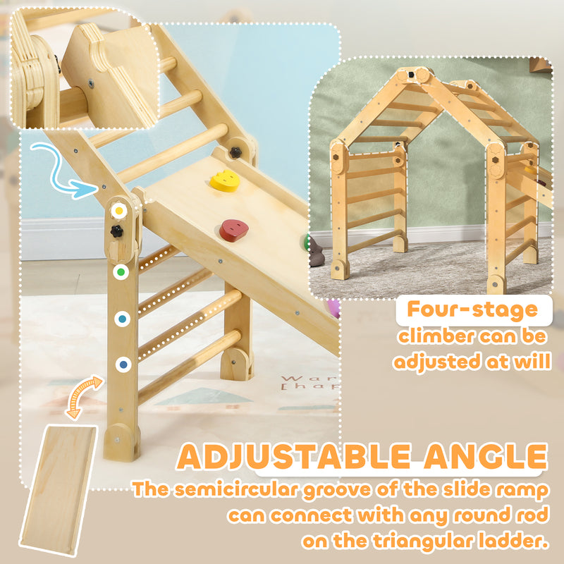 3 in 1 Kids Climbing Frame with Slide Foldable Indoor Playset for Ages 2 to 6, White