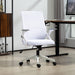 White Mesh Swivel Office Chair with Lumbar Support Ergonomic Design by Vinsetto